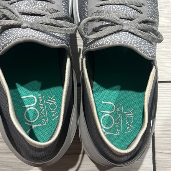 You by Skechers Walk Light Gray & White Slip-ons - Picture 6 of 11